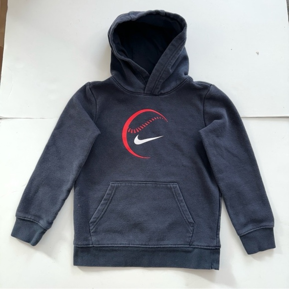 Nike Pullover Hoodie Kids Size 6 Medium 5-6 Years Old Navy Blue